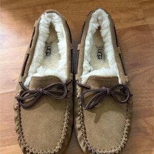 UGG Chestnut Suede Slip-On Moccasin Slippers